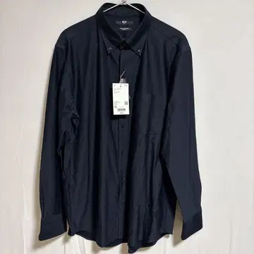 택 포함 새상품 UNIQLO 슈퍼 논아이론 셔츠 XL 네이비