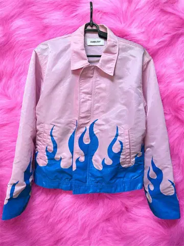 리메이크 페인트 파이어 나일론 자켓 핑크