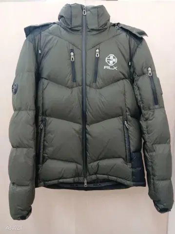 새상품급 랄프 로렌 RLX 후드 다운 자켓 올리브 그린 남성용