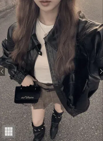 GRL 가죽 자켓 가죽 블루종