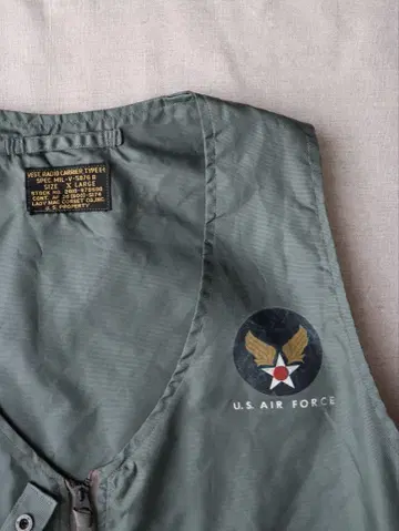 50s US AIR FORCE 베스트 블랙 택 Vintage