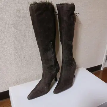 스웨이드 롱 부츠