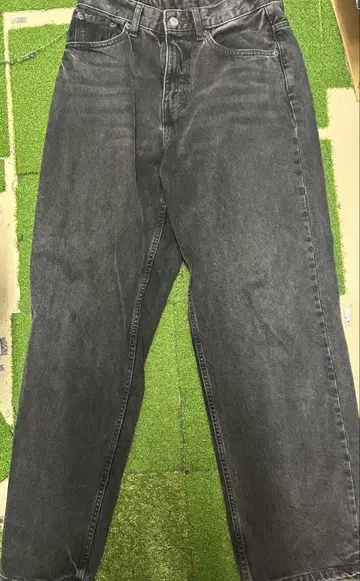 ZARA 다크 그레이 배기 데님 와이드 팬츠