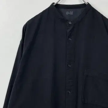 무지 라보 노카라 셔츠 S-M 블랙