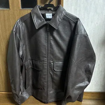 MOUSSY 브라운 가죽 자켓