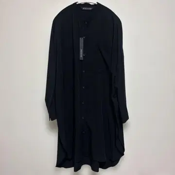 미즈이로 인드 긴팔 롱셔츠 사이드 슬릿 블랙 새상품