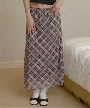 GIUNON stretch check skirt 스트레치 체크 스커트
