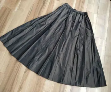 UNITED ARROWS 샴브레이 타프타 플레어 스커트 36