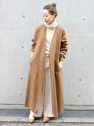 Plage 플라주 해밀턴 코트 노카라 코트 카멜