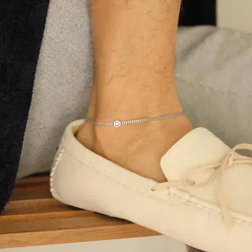 발찌 스털링 실버 925 스마일 니코짱 마크