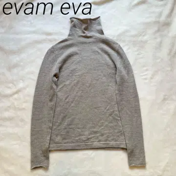 evam eva 울 터틀넥 니트 풀오버 베이지