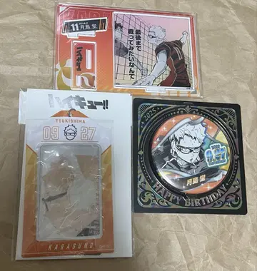 하이큐 츠키시마 케이 명장면 디오라마 피규어 캔뱃지 벌스데이 카드 홀더