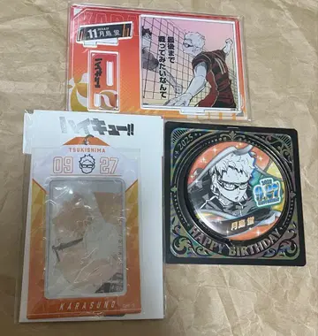 하이큐 츠키시마 케이 명장면 디오라마 피규어 캔뱃지 벌스데이 카드 홀더