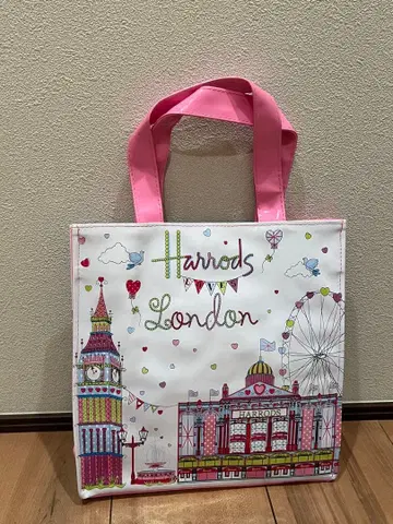 Harrods London 해롯 토트백 핑크 택 포함 미사용