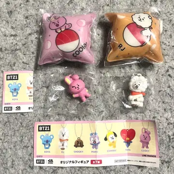 쿠라스시 BT21 Cooky & RJ 피규어 쿠션 참 세트