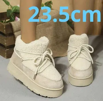 귀여운 K 어그 부츠 스노우 부츠 23.5cm 베이지 통굽 방한