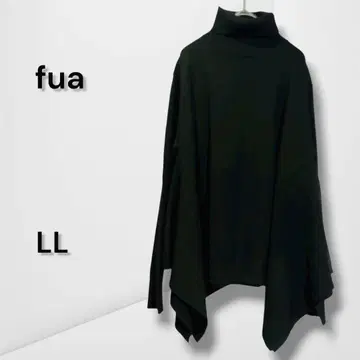[ 푸아 ] 터틀넥 돌먼 슬리브 니트 블랙 (LL)