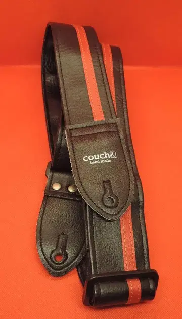 couch 기타 스트랩 가죽 블랙/레드