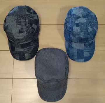 워크캡 3종 세트 하운드투스 체크 패치워크 프리 사이즈