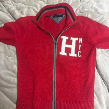 TOMMY HILFIGER 하프 지퍼 니트 자켓