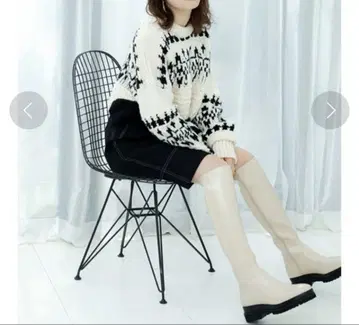 LILY BROWN 통굽 롱 부츠 베이지 M 24cm 새상품급