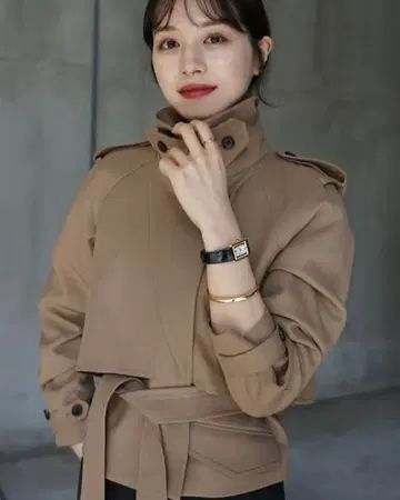 L'Or 크롭 트렌치 재킷