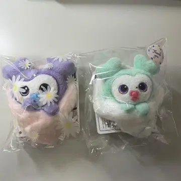 토끼 가스 기저귀 라브리 꽃무늬 디자인 봉제 인형 2개 세트