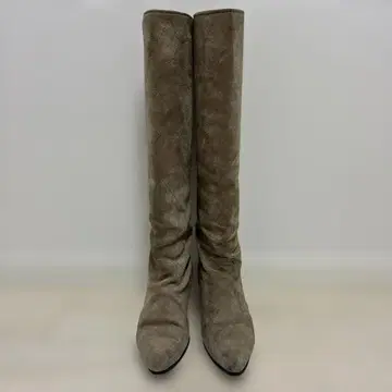 MEDA 롱 부츠 24cm 니하이 스웨이드 베이지 퀼팅