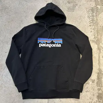 구제 의류 PATAGONIA 파타고니아 로고 후드티 블랙 L HOODY