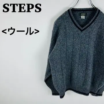 [ 새상품급 ] 스텝 퓨어울 V넥 니트 그레이 M 사이즈