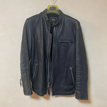 Schott 블랙 가죽 싱글 라이더 자켓 L
