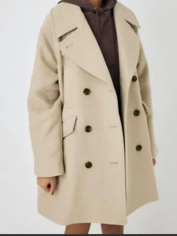 MOUSSY 더블 브레스티드 미들 코트
