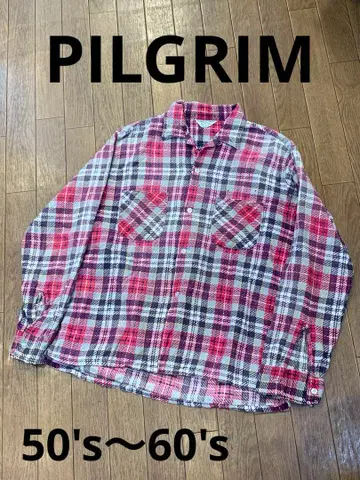 레어 PILGRIM 필그림 50~60년대 오픈 카라 플란넬 셔츠
