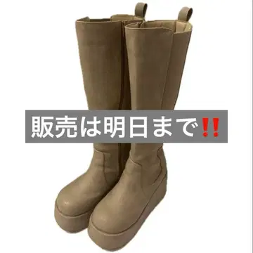 [ 마이너스 3kg ] 사이드 고어 볼륨 밑창 롱 부츠