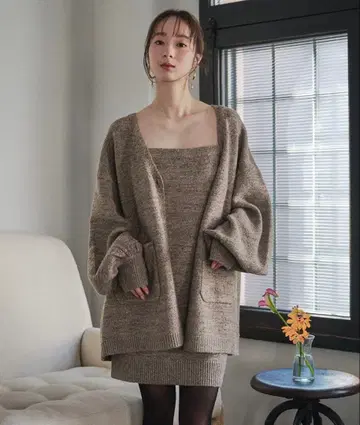mideal glitter melange knit ensemble