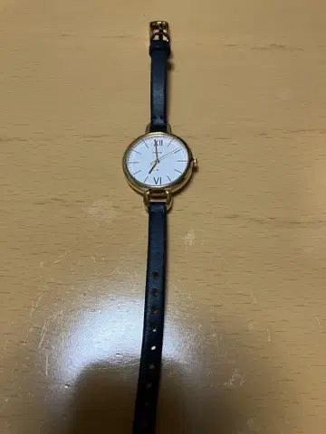FOSSIL 여성용 손목시계 가죽 네이비