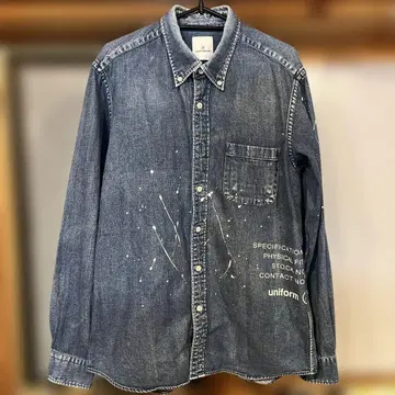 uniform experiment DRIPPING DENIM SHIRT