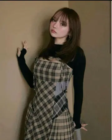 Andmary Nadia 체크 롱 드레스 정품