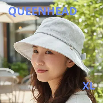 QUEENHEAD UV 대책 리본 포함 버킷햇 연한 색 코디에