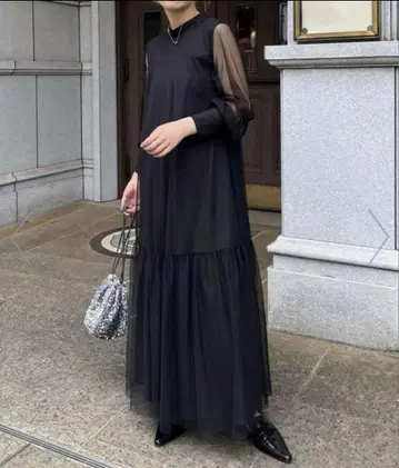 CAPRICIEUX LEMAGE 튤 하이넥 원피스