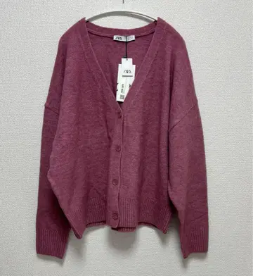 택 포함 새상품 자라 니트 가디건 아우터 핑크 L 사이즈