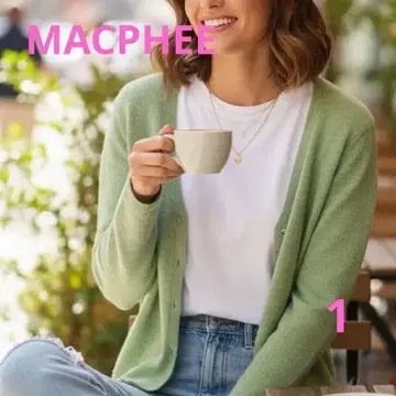 [새상품급] MACPHEE 라이트 그린 가디건 울 캐시미어 혼방 겉옷