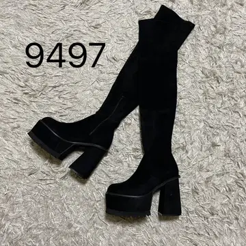 9497*새상품 EMODA 스퀘어 핏 롱 부츠 통굽
