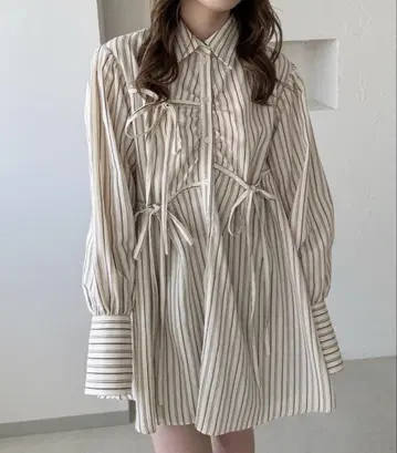 apres jour clair 모듬 리본 튜닉 셔츠 아이보리 XL