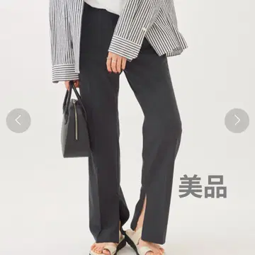 Low Rise Slit 팬츠 Plage 슬릿 그레이 로우라이즈