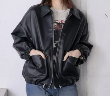 [ RETRO GIRL ] 레더 재킷 블랙