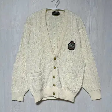 골드 버튼 엠블럼 케이블 가디건 레트로 잭 클로스 160