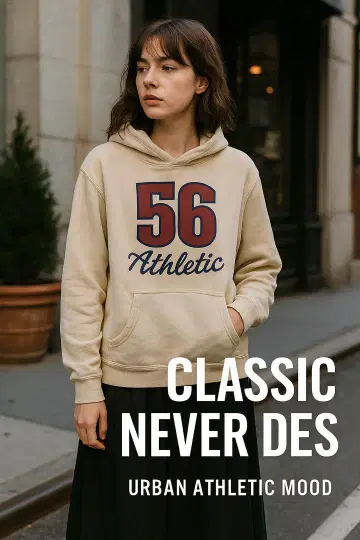 Champion 56 애슬레틱 후드티 L 베이지 여성용