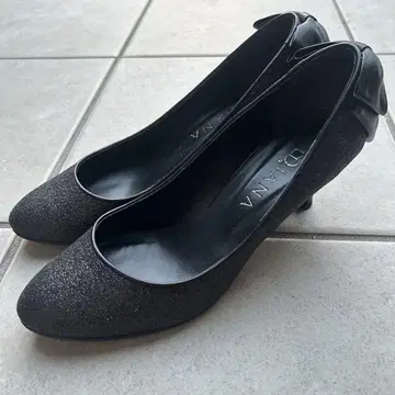 DIANA 라메 펌프스 블랙 24cm 파티 결혼식 성인식