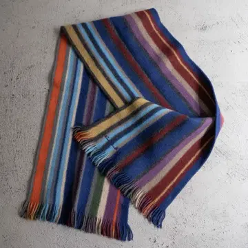 00s PaulSmith 독일제 컬러풀 보더 울 스톨 머플러